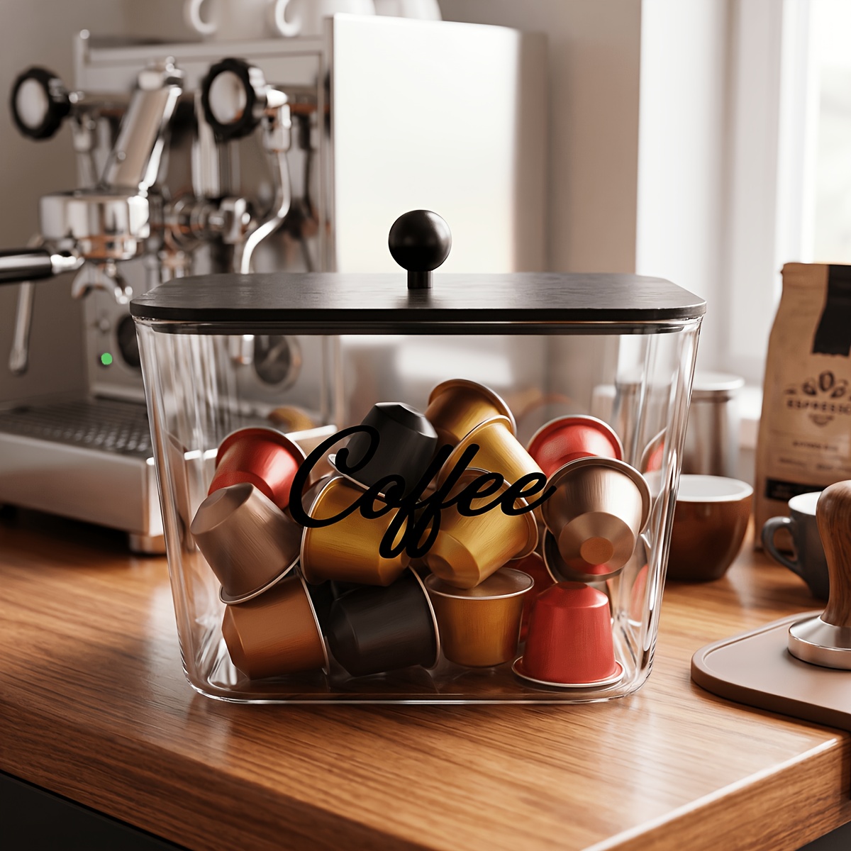 Coffee Equipment Organizer - Pojemnik na kapsułki z pokrywkami, plastikowy